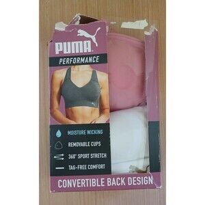 Puma Performance Bra 2-Pack Sport Convertible Back Design Moisture Wicking SMALL